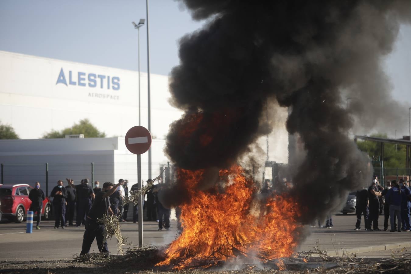 Las protestas en la factoría Alestis de Puerto Real