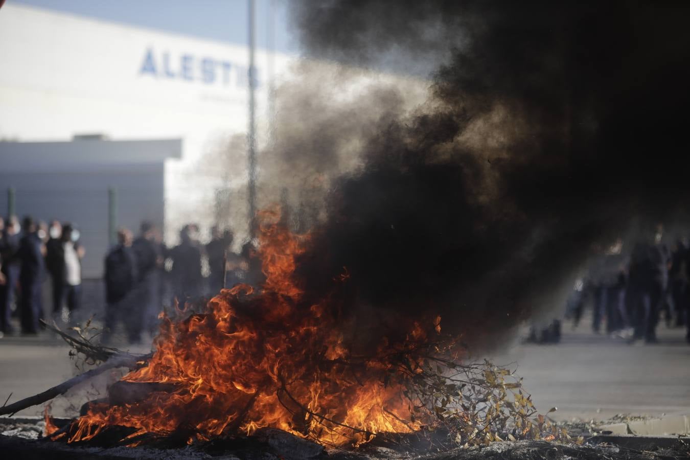 Las protestas en la factoría Alestis de Puerto Real