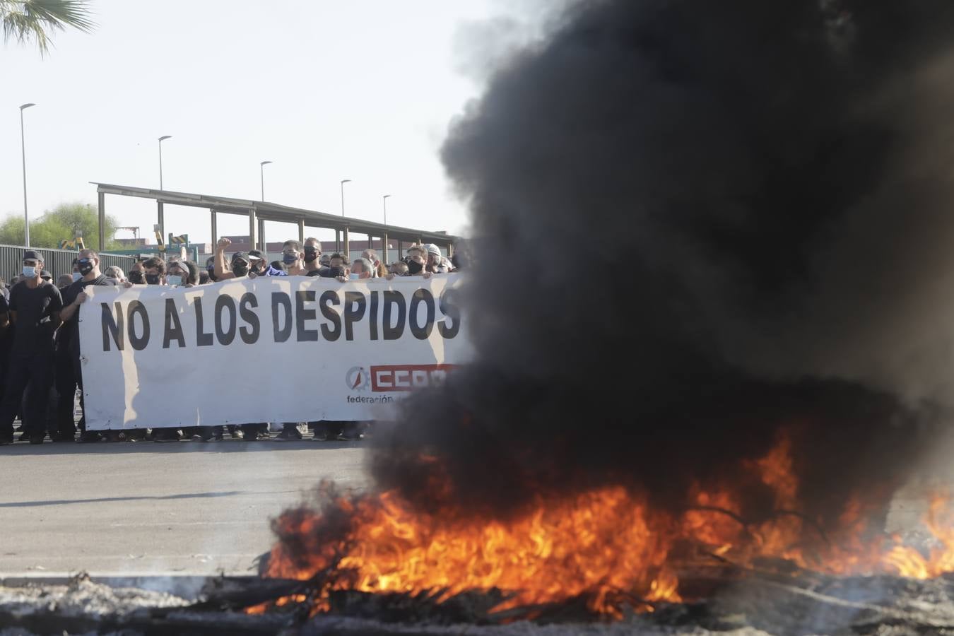 Las protestas en la factoría Alestis de Puerto Real