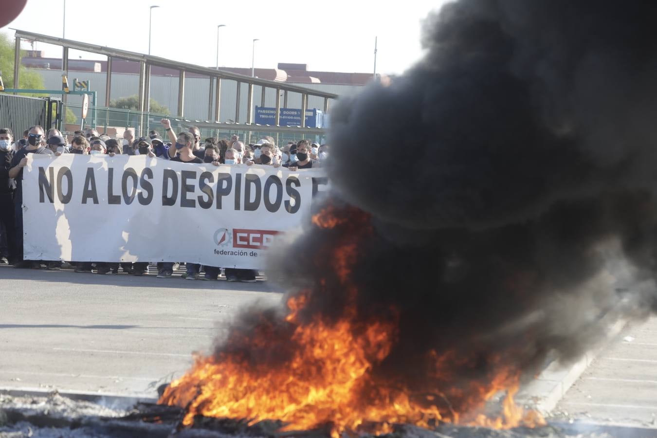 Las protestas en la factoría Alestis de Puerto Real