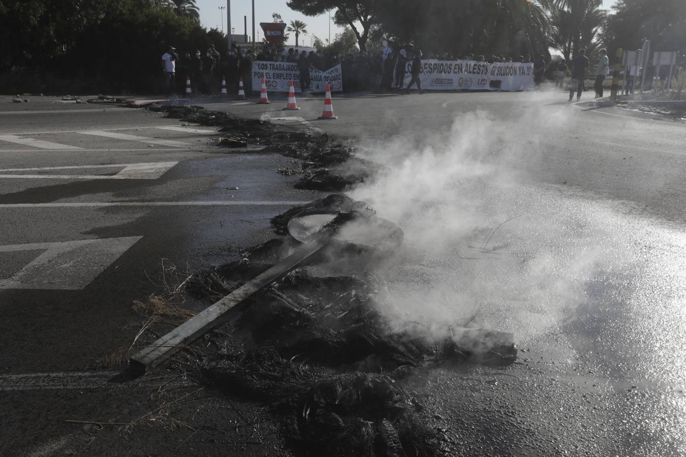 Las protestas en la factoría Alestis de Puerto Real