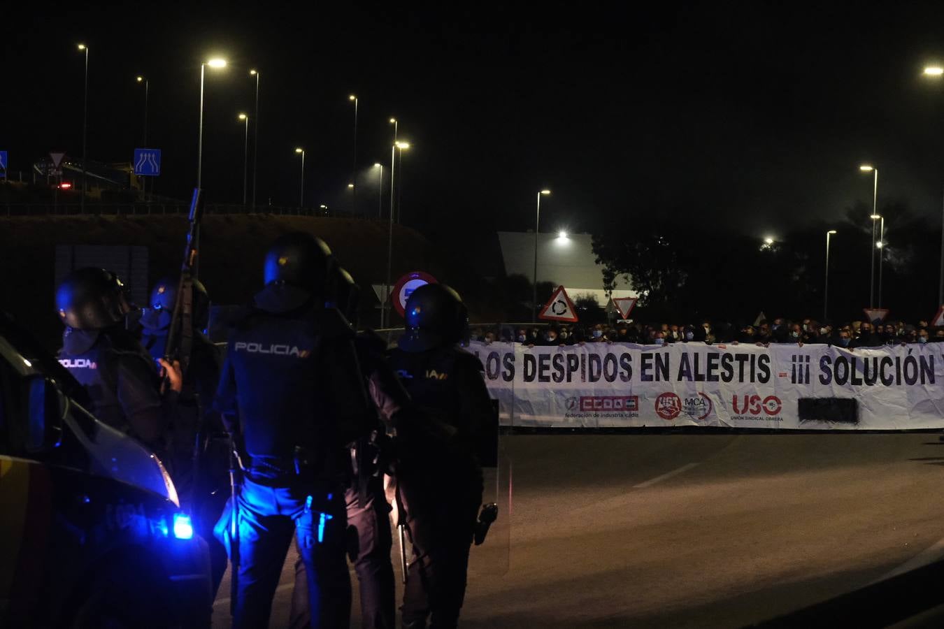 Tercer día de huelga de los trabajadores de Alestis en Cádiz