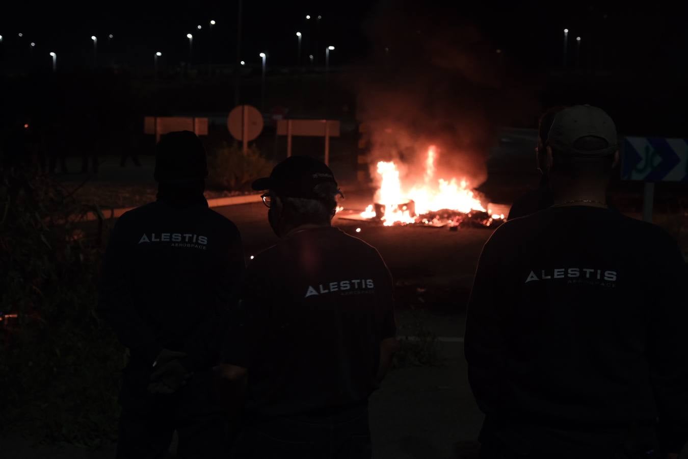 Tercer día de huelga de los trabajadores de Alestis en Cádiz