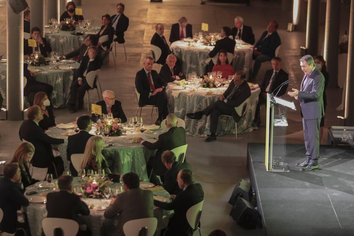 Juan Espadas mientras intervenía en el acto