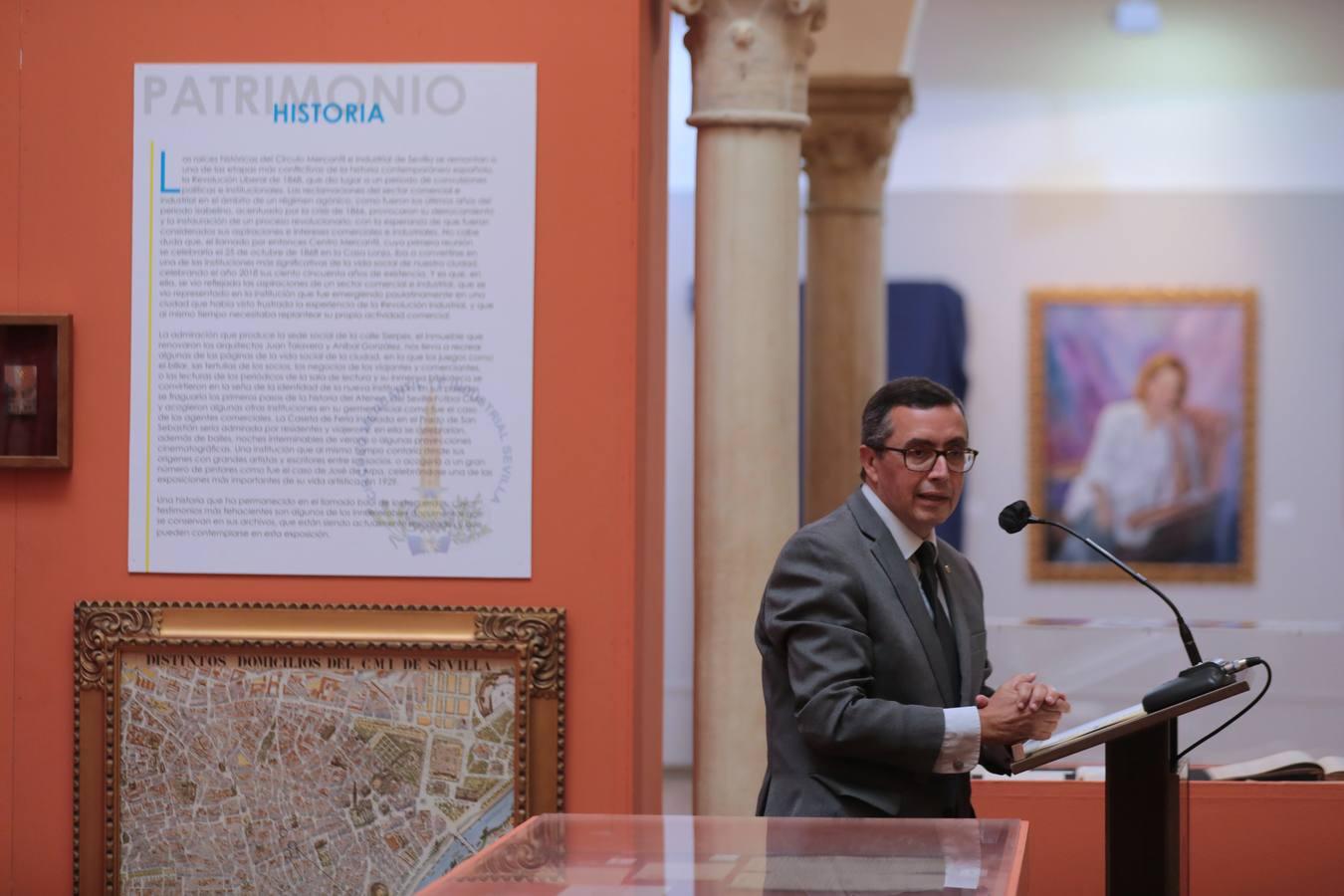 En imágenes, la inauguración de la exposición «Patrimonio artístico, documental y bibliográfico» del Círculo Mercantil de Sevilla