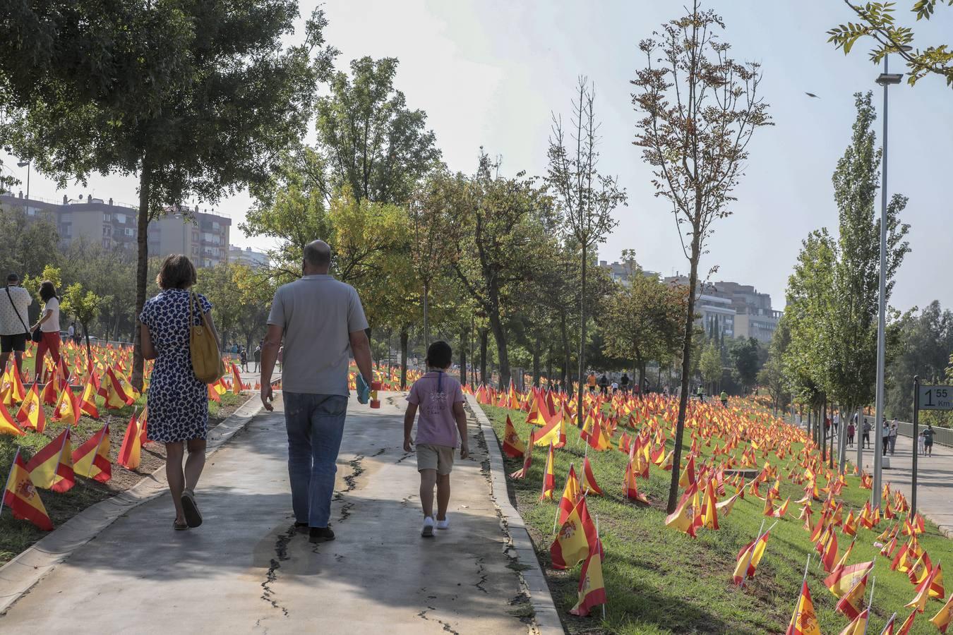 En imágenes, 53.000 banderas de España en Sevilla para homenajear a las víctimas del coronavirus