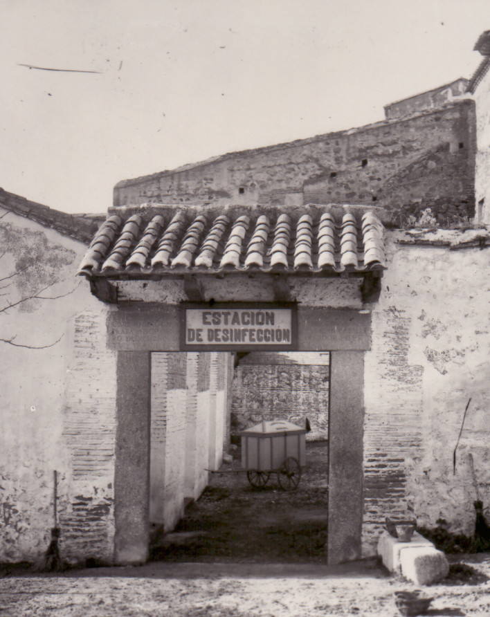 Estación de desinfección para transeúntes habilitada por el Ayuntamiento, hacia 1911, en el paseo de Cabestreros. Colección Particular. 