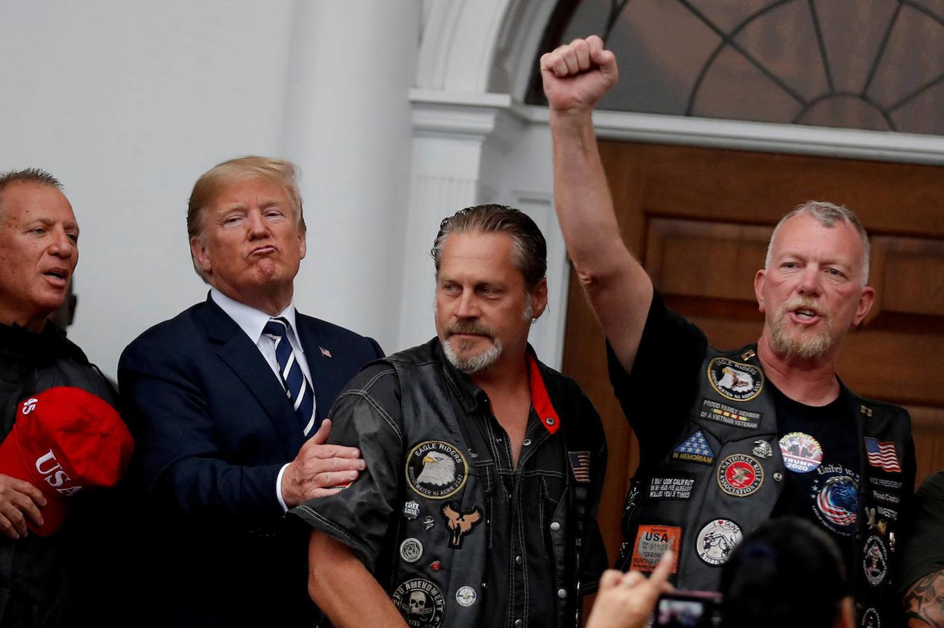 Encuentro del presidente con un grupo de votantes llamado «Moteros por Trump» en el club de golf nacional de Bedminster, en Nueva Jersey, el 11 de agosto de 2018.. 