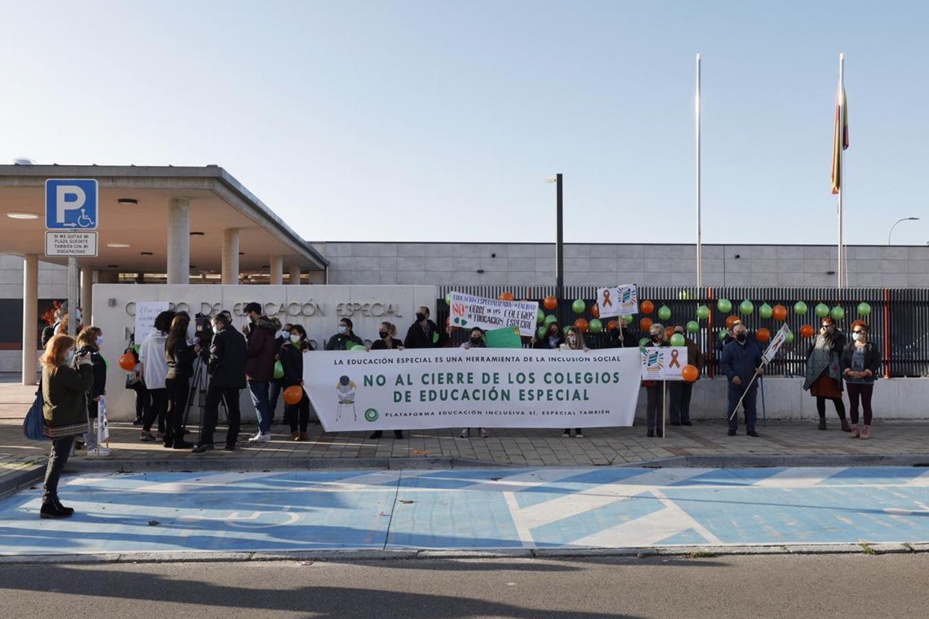 Protestas en un centro de Educación Especial en Valladolid. 