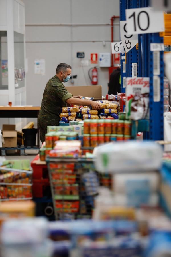 La misión más solidaria del Ejército en el Banco de Alimentos de Córdoba, en imágenes