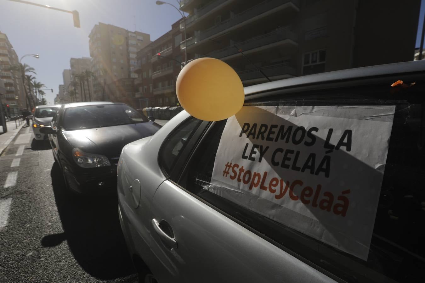 Caravana de vehículos en Cádiz contra «la ley Celaá»