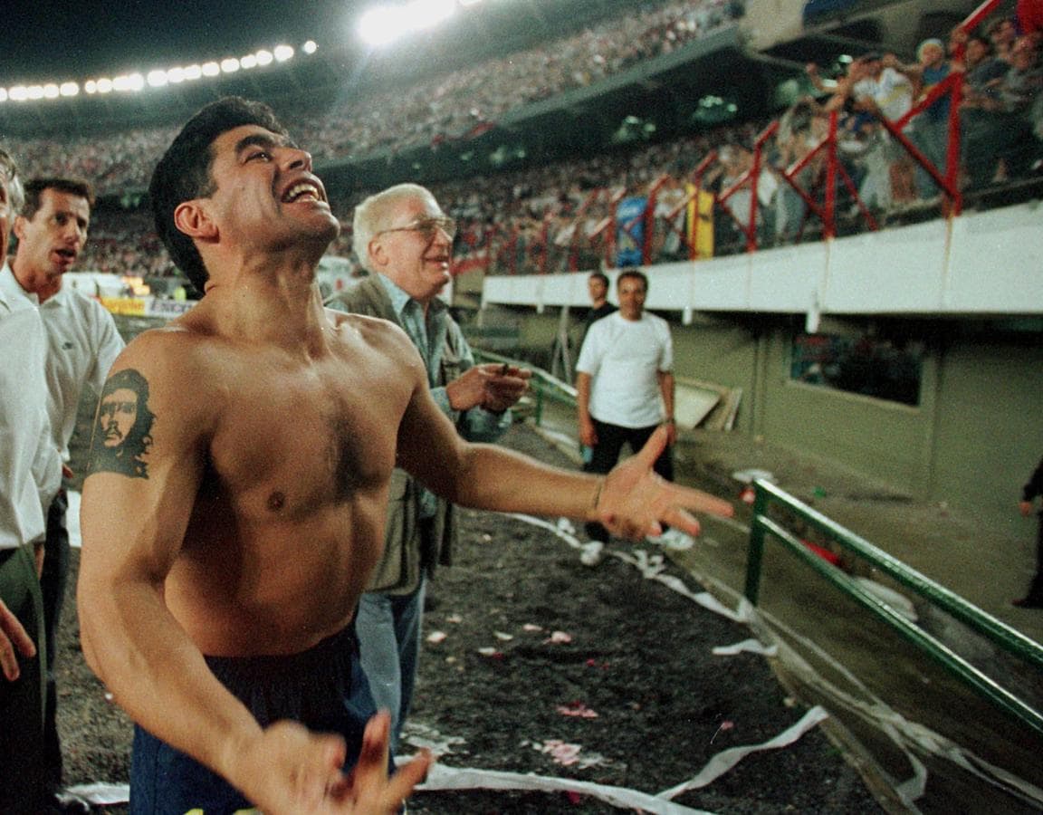 Maradona,en El Monumental, el 25 de octubre de 1997. 