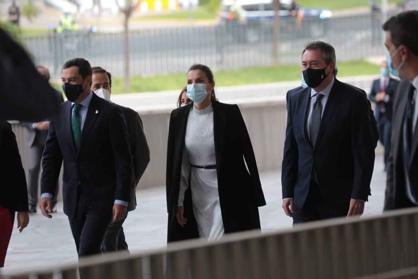 La llegada de la Reina Letizia a la inauguración del congreso de turismo en Sevilla