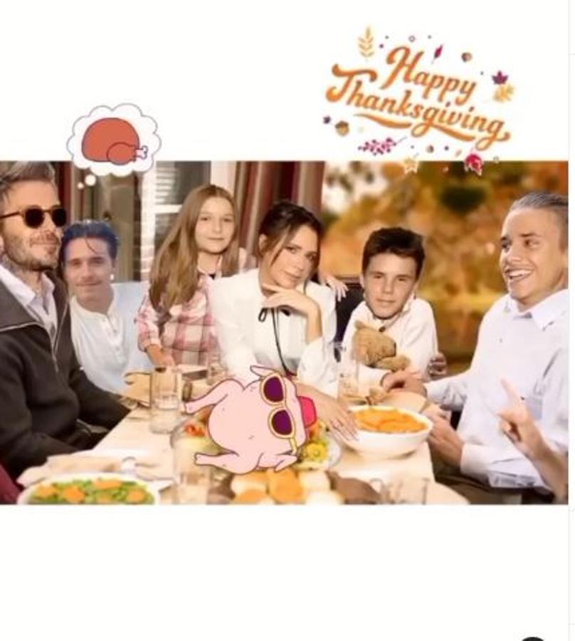 Los Beckham no han podido pasar todos juntos el gran día pero aún así, se lo han tomado con buen humor y han subido un divertido montaje. 