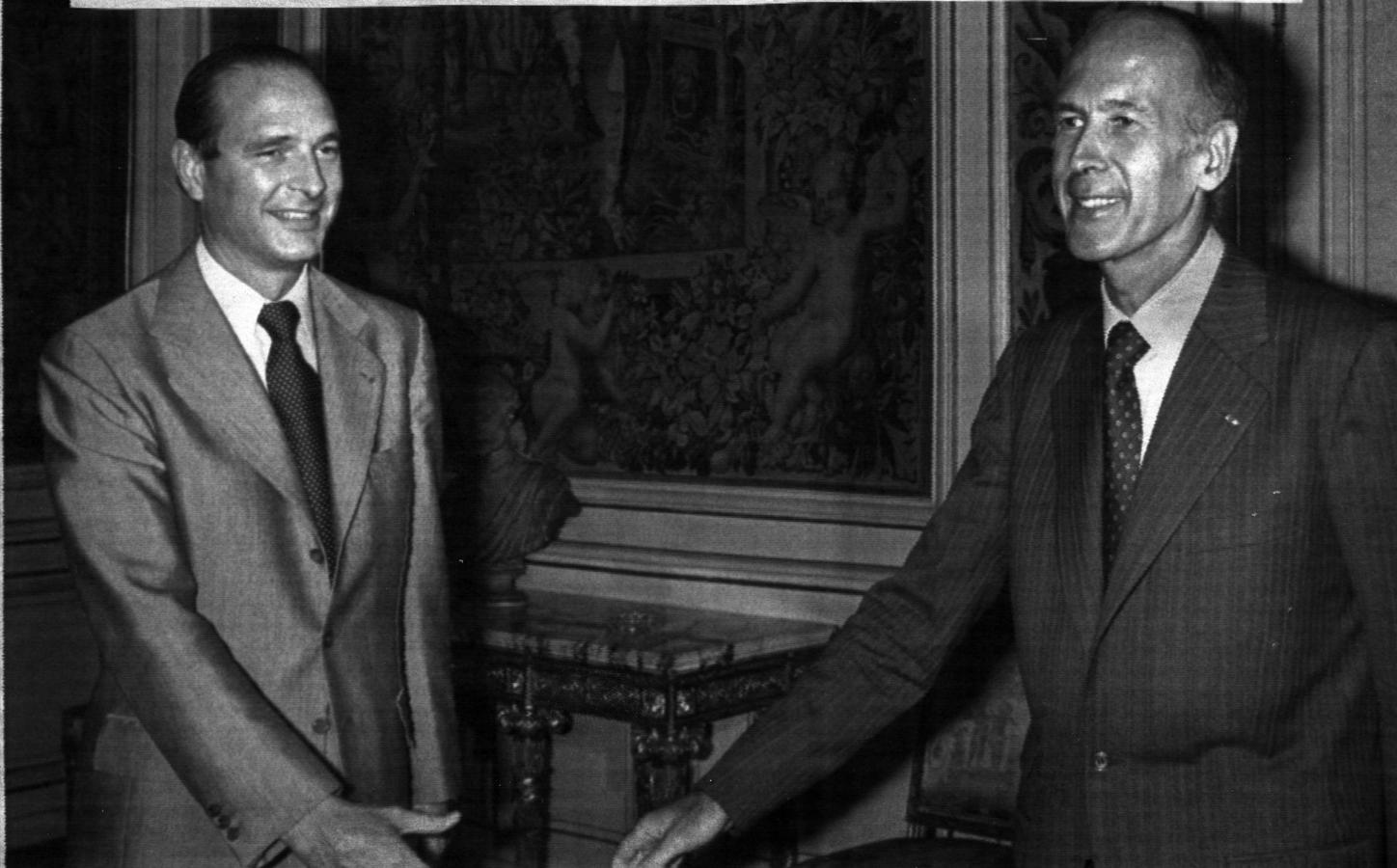 Valéry Giscard junto a Jacques Chirac. 