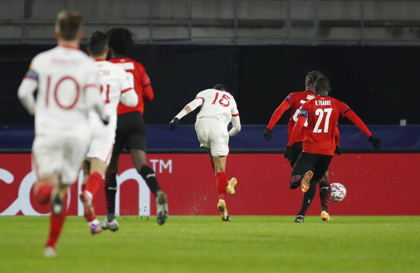 Las mejores imágenes del partido entre el Rennes y el Sevilla