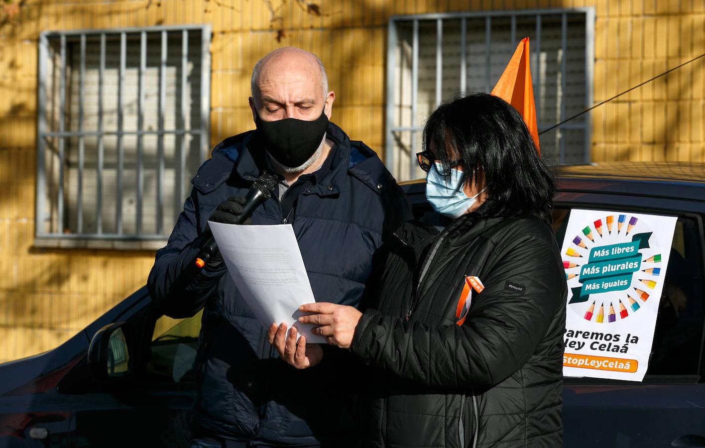 La protesta en Toledo contra la «ley Celaá», en imágenes