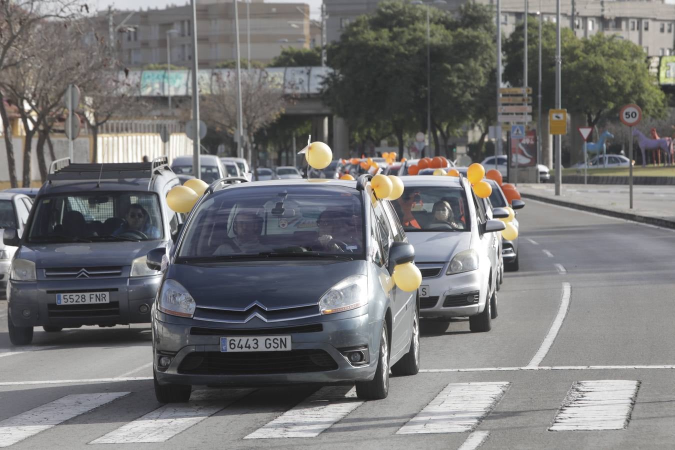 Caravana de coches contra la Ley Celaá en Jerez