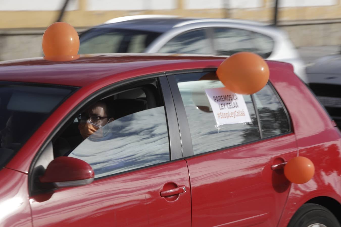 Caravana de coches contra la Ley Celaá en Jerez