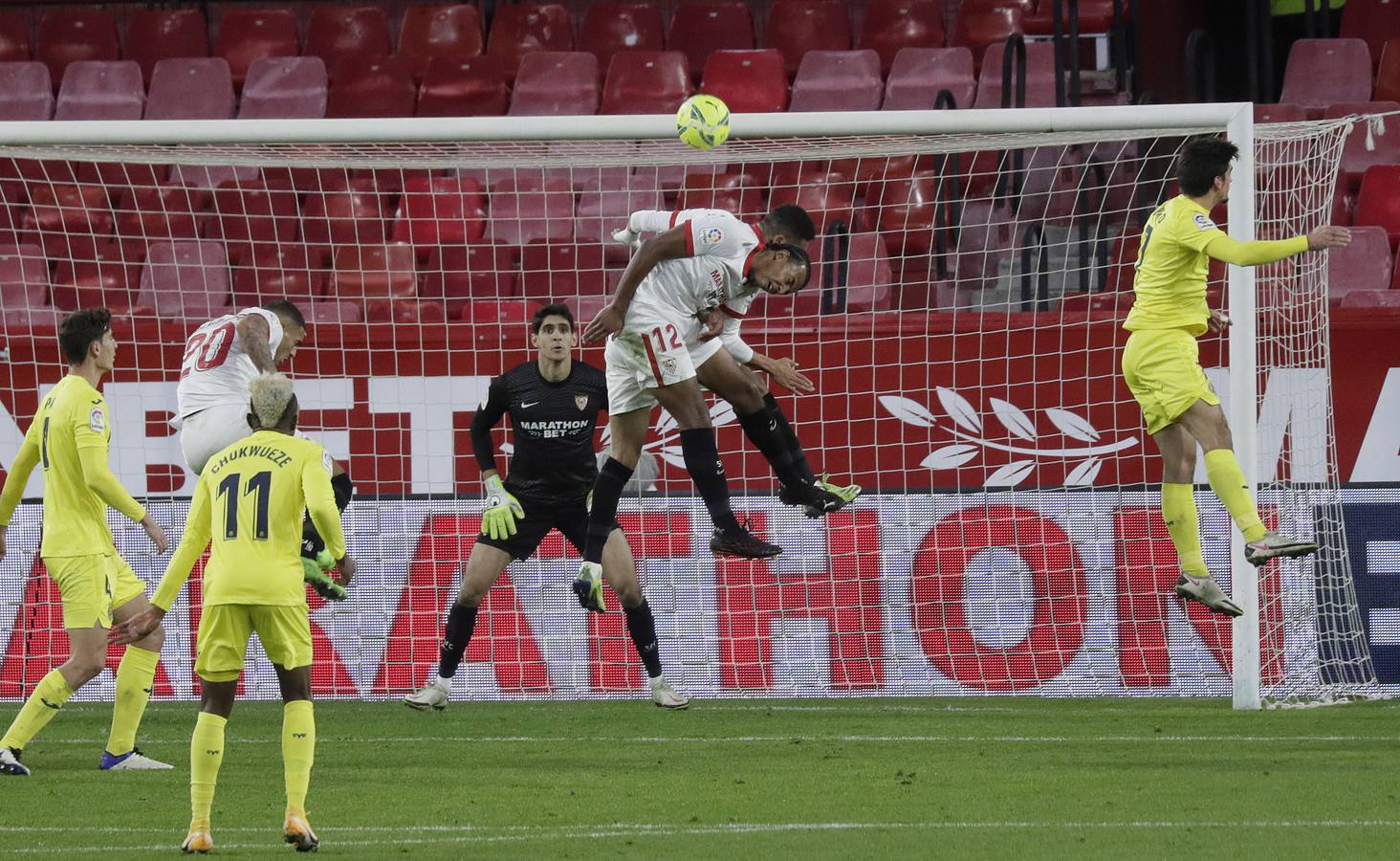 Partido entre el Sevilla y el Villarreal de la 16ª jornada de LaLiga Santander