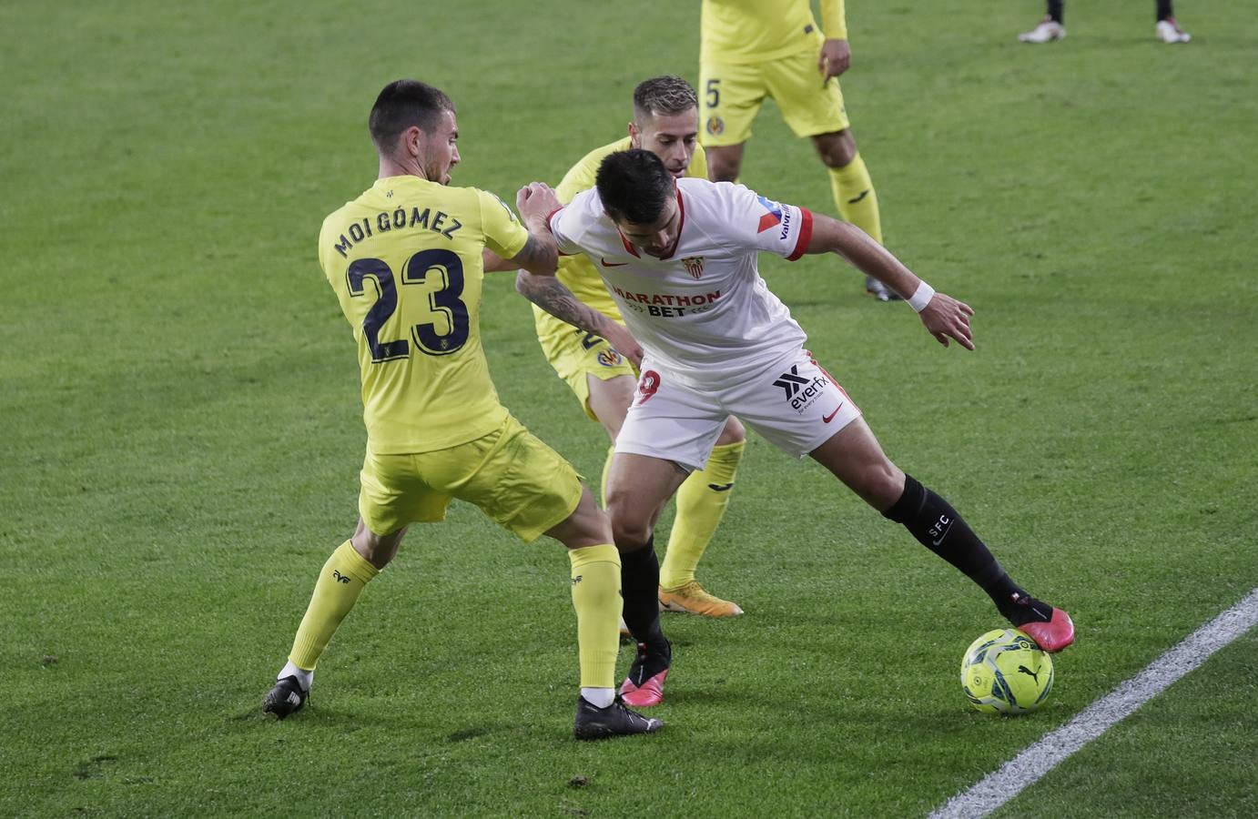 Partido entre el Sevilla y el Villarreal de la 16ª jornada de LaLiga Santander