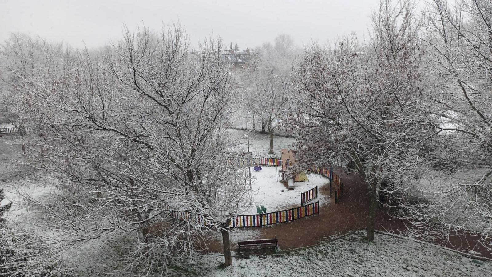 La nieve ha llegado a Madrid capital poco antes de las doce del mediodía. 