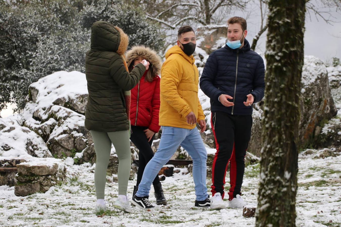 La nieve en la Sierra de Cabra este domingo, en imágenes