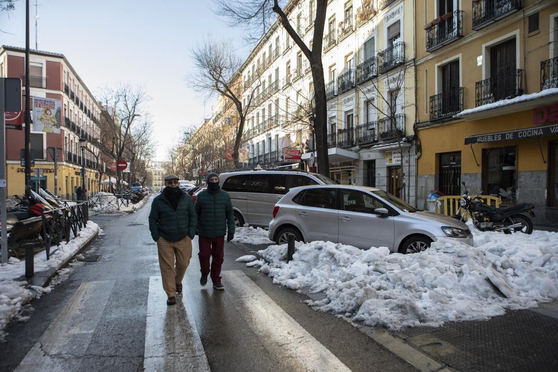 La calle de Argumosa, hoy, ya con la calzada despejada. 