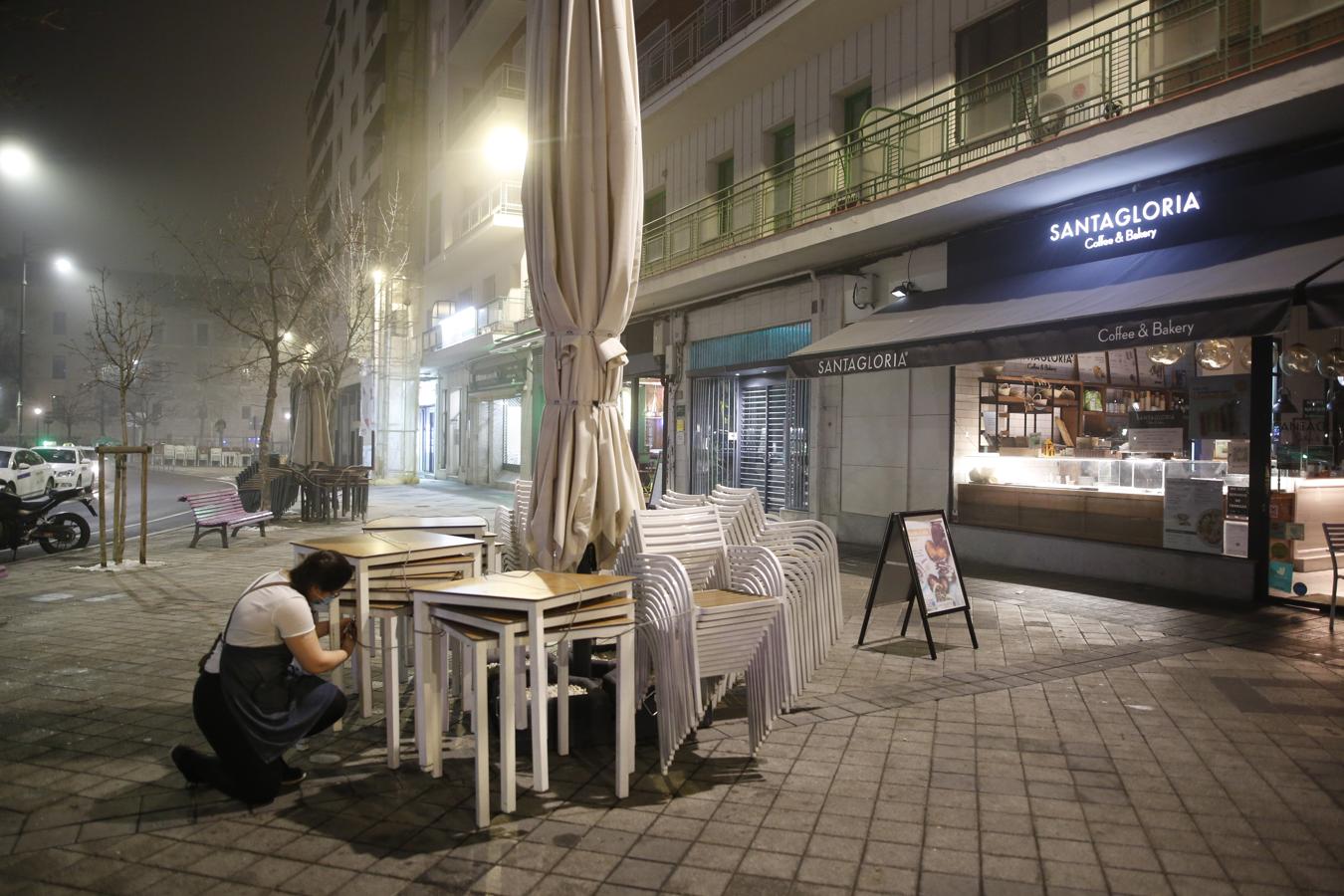 Terrazas ya recogidas a las 20.00 horas en Valladolid. 