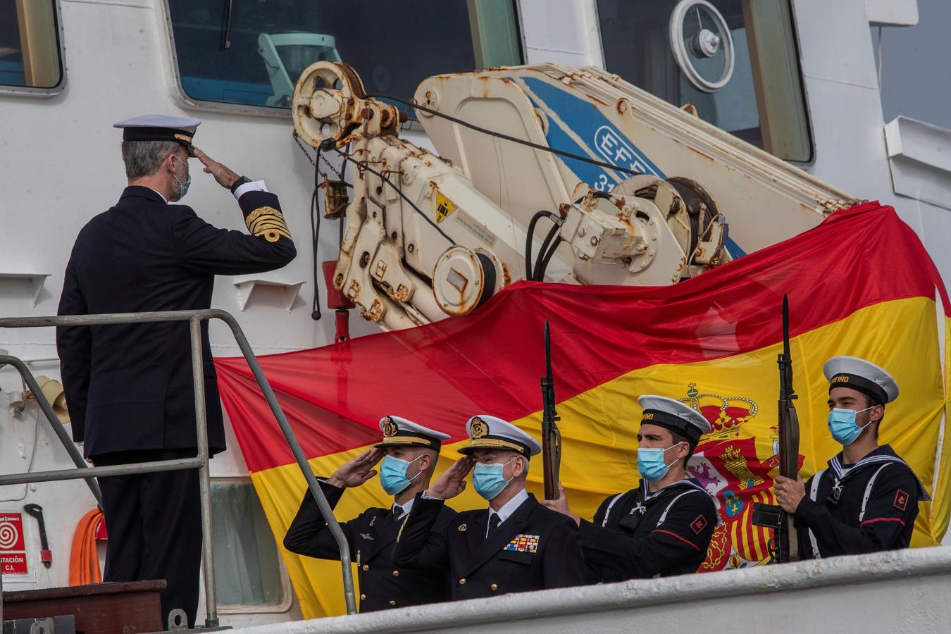 En imágenes: La visita del Rey Felipe VI al Instituto Hidrográfico de la Marina y al buque &#039;Tofiño&#039;