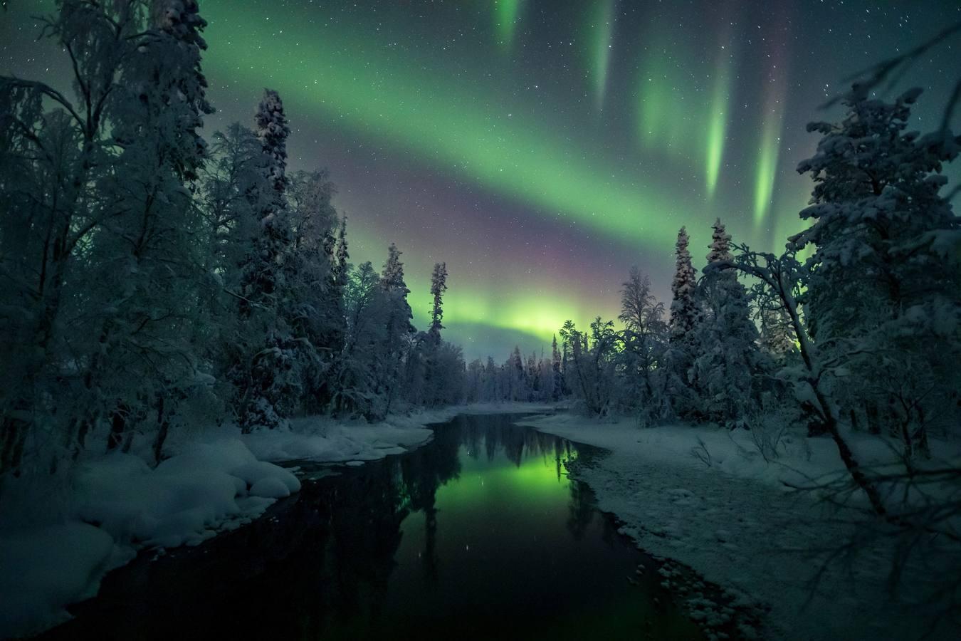 Espectaculares imágenes de las auroras boreales en los cielos de Finlandia