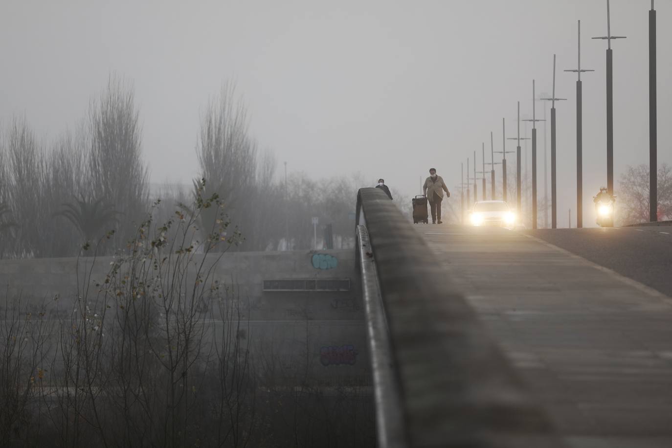 En imágenes, la mañana de niebla en Córdoba