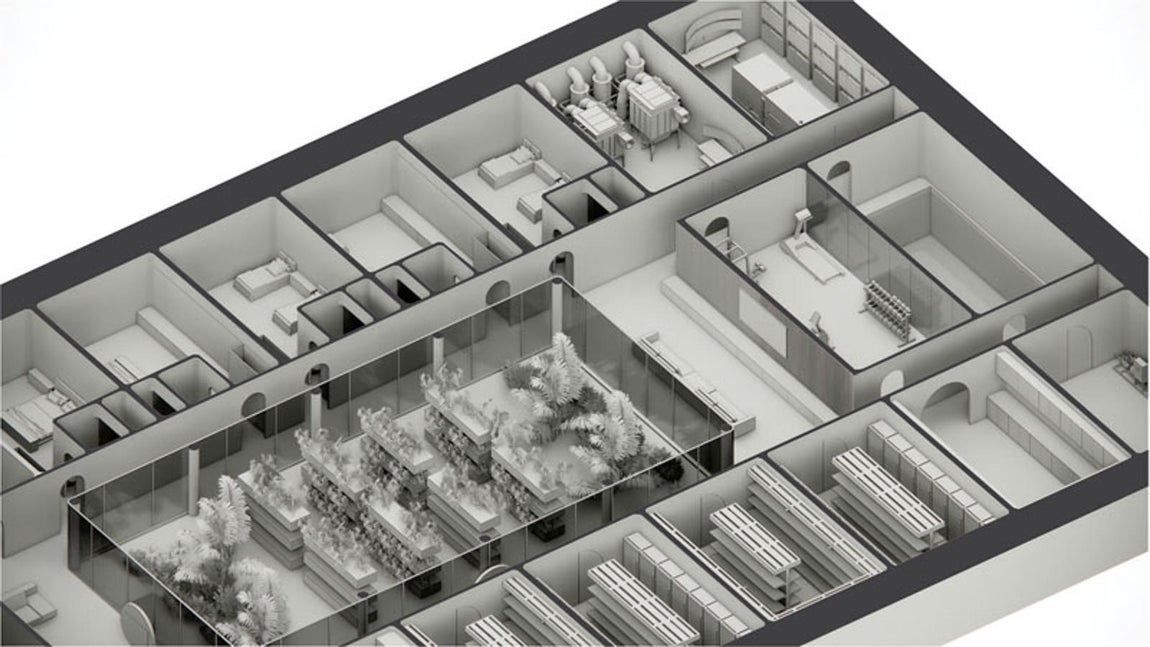 El búnker de lujo favorito de los millonarios. Con unas dimensiones de 1200 metros cuadrados, este búnker está pensado para que en él puedan vivir cómodamente diez personas durante un año. La puerta de entrada es muy discreta y se encuentra sobre una colina de cubierta vegetal.