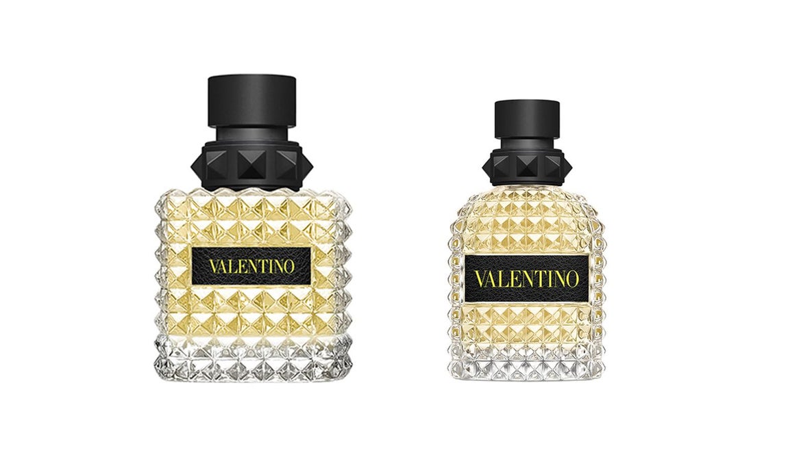 Perfumes a juego. Born in Roma yellow dream es el nuevo perfume que Valentino ha creado como todo un homenaje a la ciudad italiana. Con el amarillo como seña de identidad, las perfumistas Julie Massé y Violaine Collas se inspiraron en la luz intensa y reconfortante de Roma para mostrar el carácter de esta fragancia con versiones para hombre y para mujer. Para él, una fragancia oriental y especiada que sorprende por su acorde de pan de jengibre. Para ella, una fragancia más floral y almizclada que intriga por su acorde puro y relajante. Precio: 91€/ 50ml (para ella) y 67,50€ / 50ml (para él).