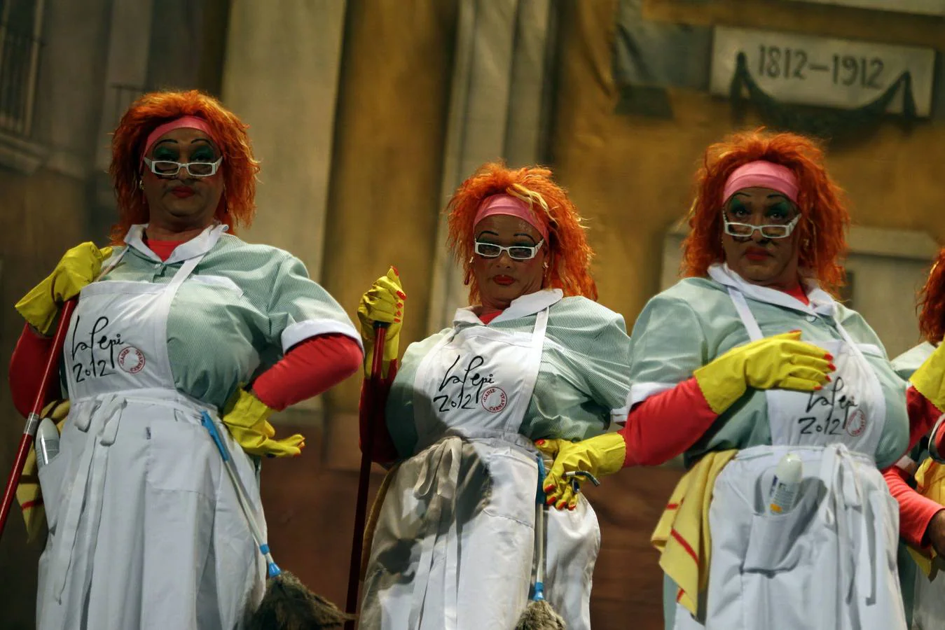 La celebración del 2012 marcó este Carnaval; en la imagen, la chirigota de Selu García Cossío 'Viva la Pepi'.