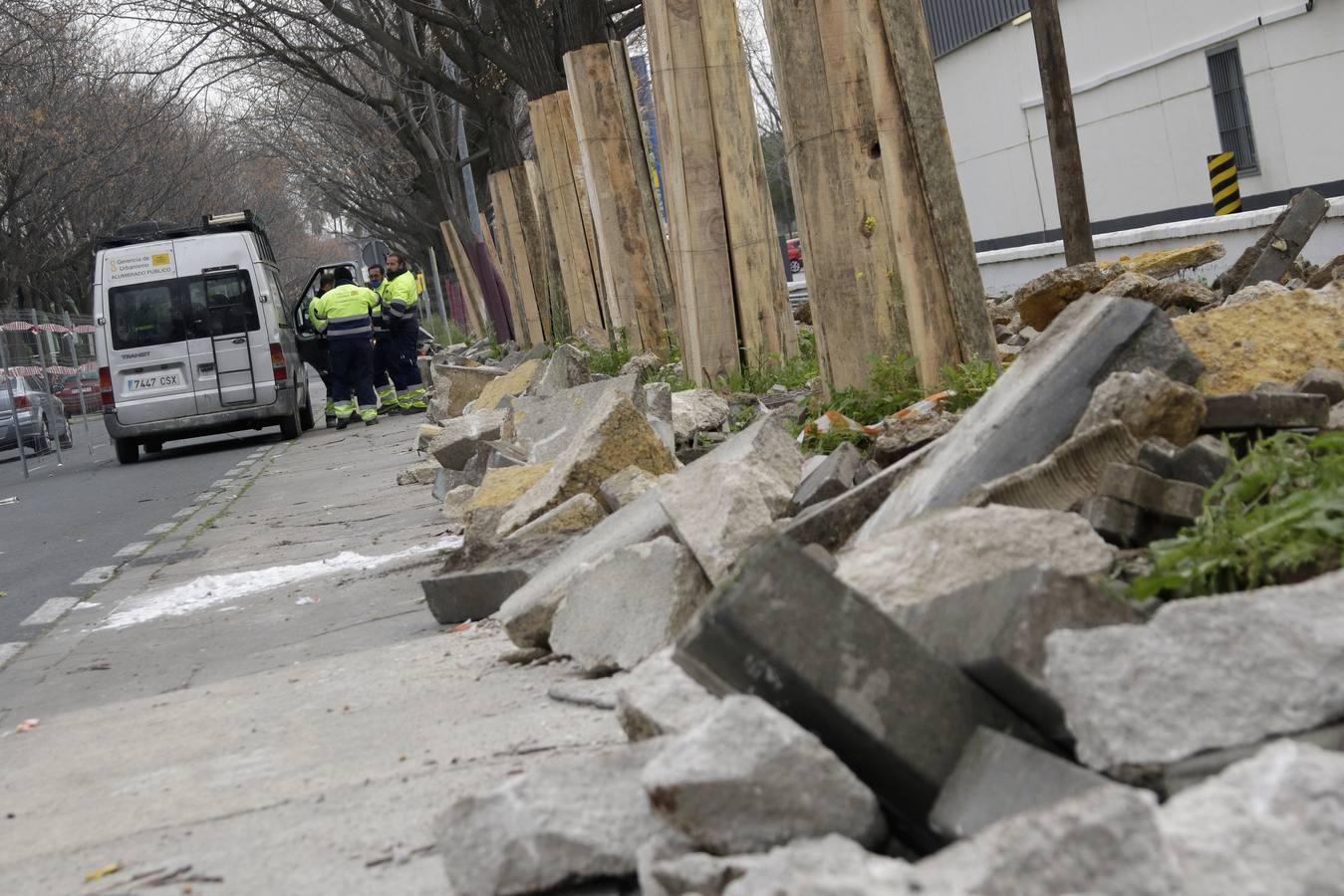 En imágenes, obras de mejora en la calle Aviación del Polígono Calonge