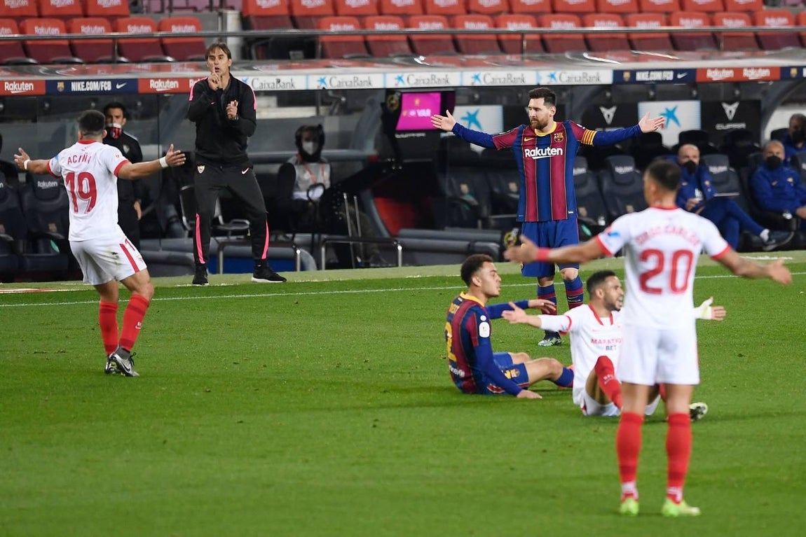 En imágenes, la vuelta de semifinales de la Copa del Rey entre el Barcelona y el Sevilla
