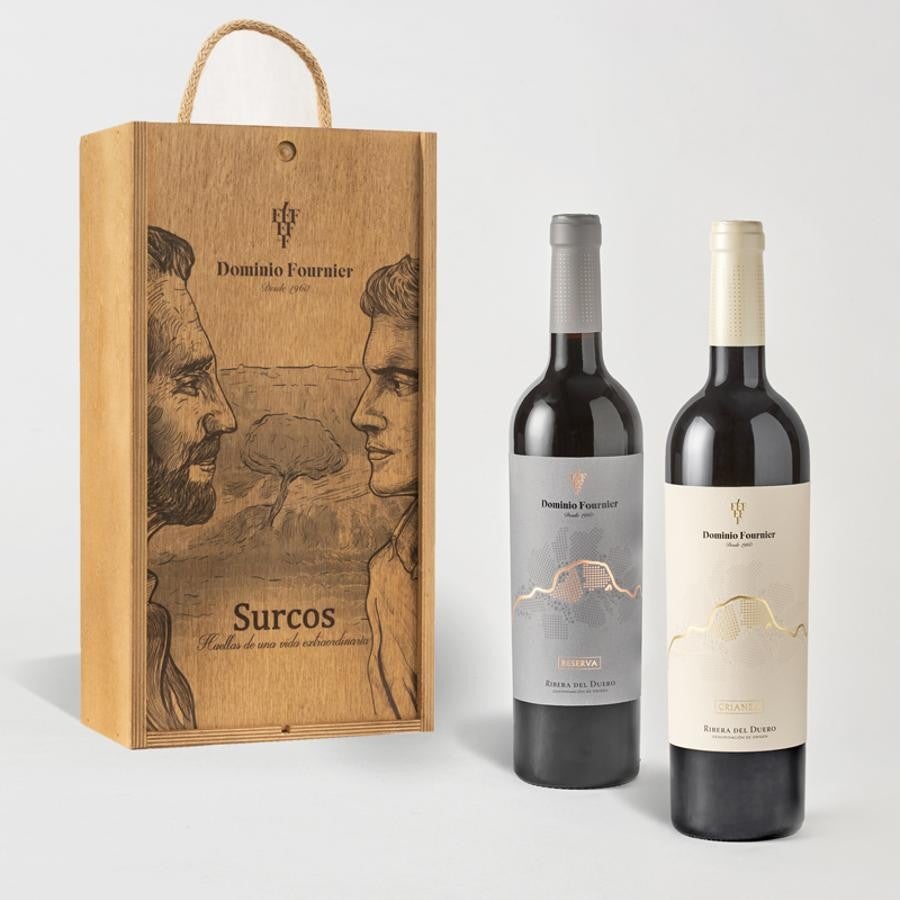 Surcos de Dominio Fournier. La bodega ubicada en pleno corazón de la D.O. Ribera del Duero y perteneciente al Grupo González Byass lanza con motivo del Día del Padre, una exclusiva edición limitada que pone de manifiesto y homenajea los fuertes vínculos que desarrollan padres e hijos y que evolucionan y crecen con el paso del tiempo. La caja, personalizable de manera artesanal con el motivo que se desee, consta de un Reserva 2015 y un Crianza 2016. Precio: 75€