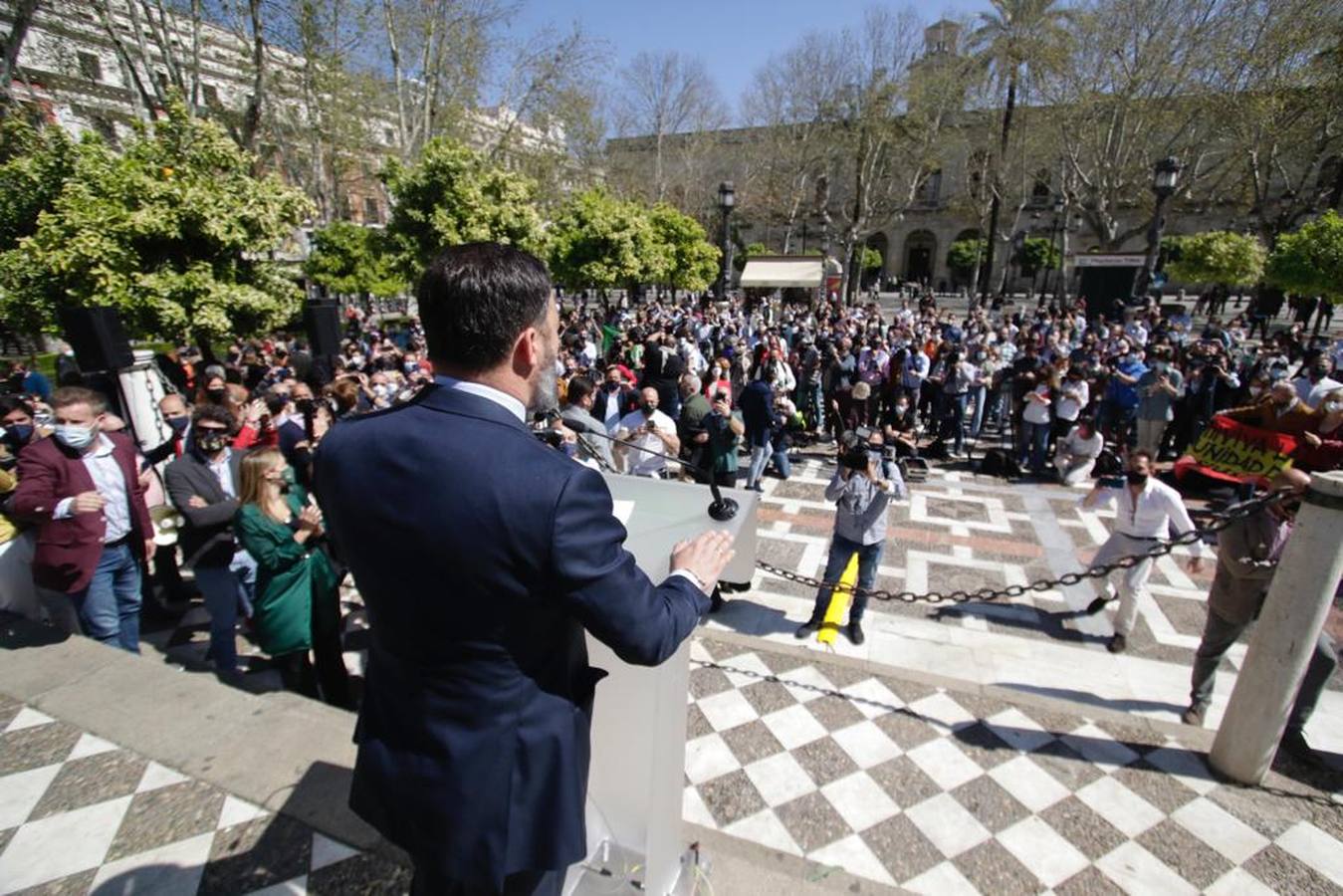 Acto de Vox en la Plaza Nueva de Sevilla