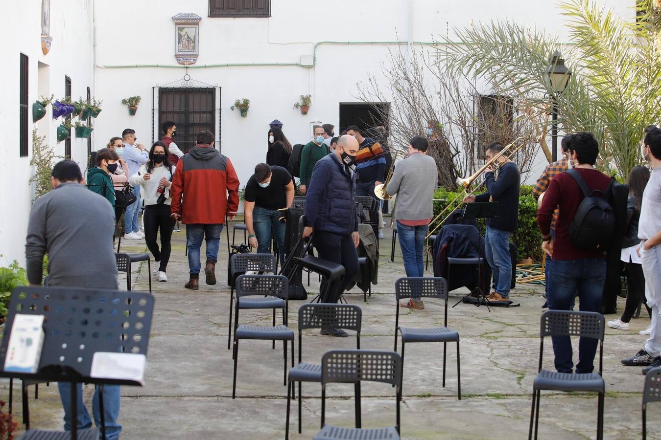 El ensayo de las bandas musicales cofrades en Córdoba, en imágenes