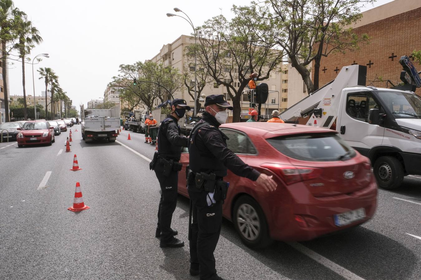 FOTOS: El temporal de Levante tira árboles y causa destrozos en Cádiz