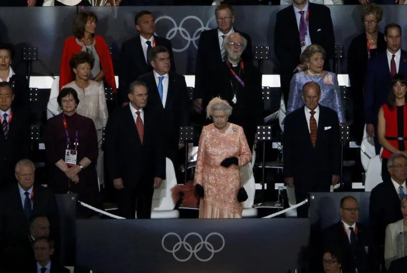 La Reina Isabel y el Duque de Edimburgo en la inauguración de los Juegos Olímpicos de Londres en 2012. 