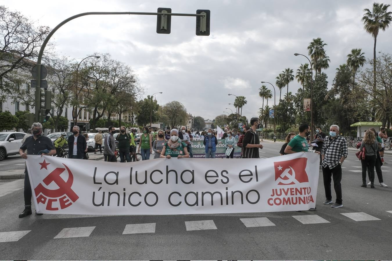 Manifestación de padres para protestar por los recortes en la educación pública