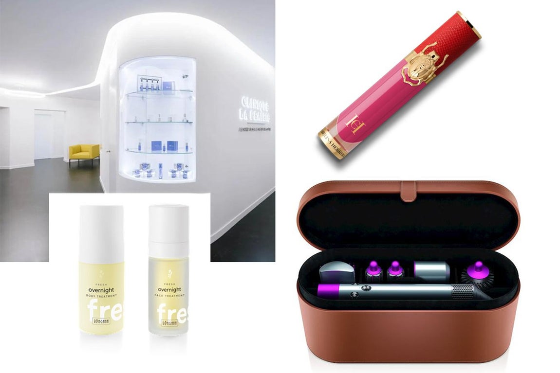 De izquierda a derecha: Un tratamiento para lograr buena cara al instante con Ultraformer III, uno de los más demandados en <a href="https://cliniquelaprairie.es/" target="_blank">Clinique La Prairie</a>, este dispositivo de ultrasonidos de alta intensidad (HIFU) de última generación, permite estimular los fibroblastos, creando un efecto que provoca la contracción de la piel, elevando y tensándola de forma no invasiva, mejorando la flacidez y permitiendo redefinir el contorno corporal. El tratamiento nocturno completo de <a href="https://www.ringana.com/?lang=es" target="_blank">Ringana</a> promete grandes resultados de pies a cabeza: Fresh overnight face (para cara) y Fresh overnight body (para cuerpo) forman la combinación perfecta para un cuidado vitamínico (precio: 65,50 € y 68,20 € ). Un herramienta para el pelo que ondula, alisa y peina en tiempo récord. El <a href="https://www.dyson.es/cuidado-del-cabello" target="_blank">moldeador Dyson Airwrap</a> está dotado de una tecnología de control del calor inteligente para prevenir daños en el cabello. Ahora la marca da la posibilidad de recibir un diagnóstico personalizado del cabezo para elegir el cofre que más se adapta a cada necesidad con distintos moldeadores y cepillos que prometen un acabado óptimo en 10 minutos (desde 449€). Resistentes al agua y ultrapigmentados, los nuevos Lip Liquids de <a href="https://www.carolinaherrera.com/es/en/makeup/" target="_blank">Herrera Beauty</a> son tan eficaces como hidratantes, y ofrecen horas de color de largo recorrido en más de 20 tonos y con acabados velvet y vinyl (30€).