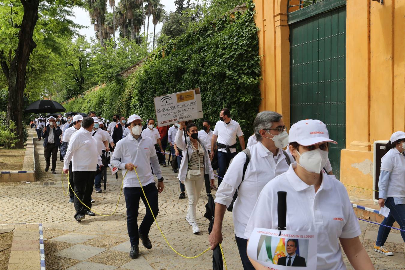 Manifestación de los trabajadores de Abengoa por Sevilla