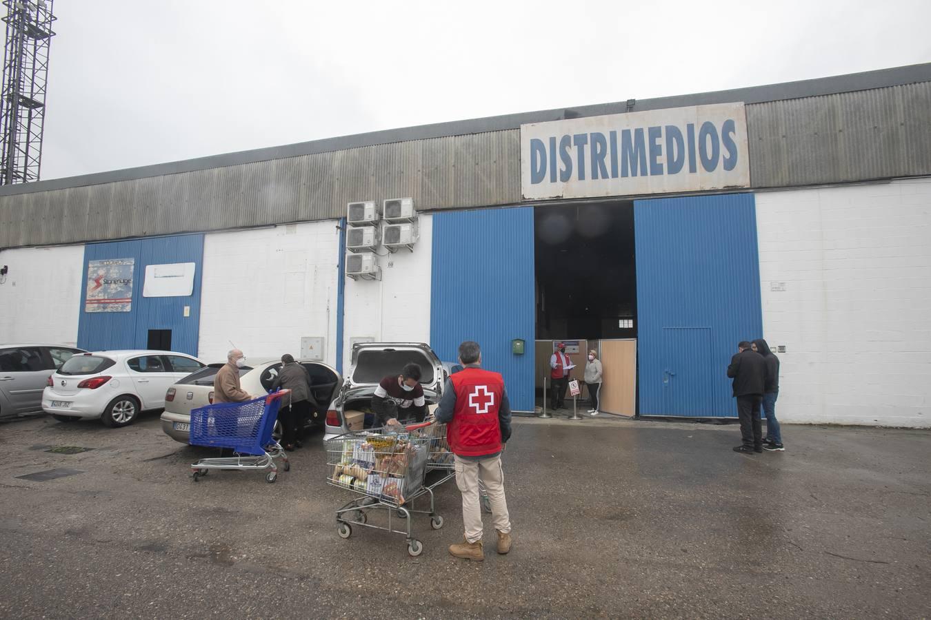 El reparto de alimentos de Cruz Roja de Córdoba, en imágenes