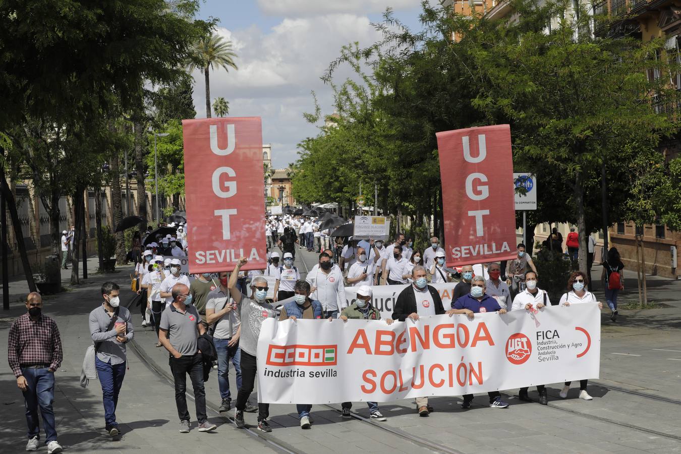 Manifestación de trabajadores de Abengoa