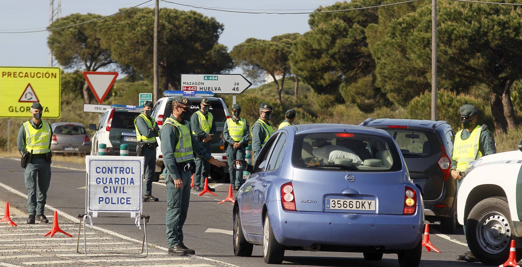 Controles a la entrada de Matalascañas