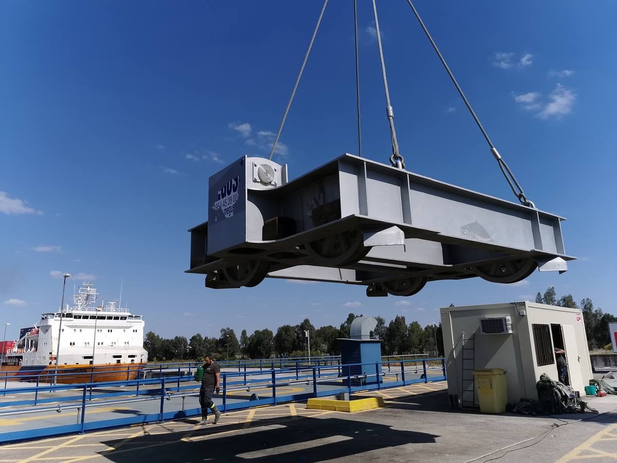 Instalación del carro inferior de la esclusa