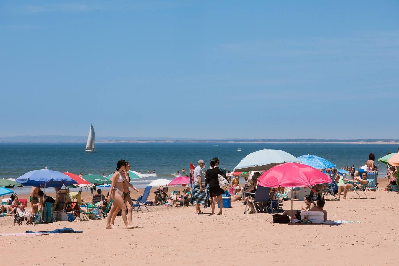 Ambiente en la playa de Punta Umbría